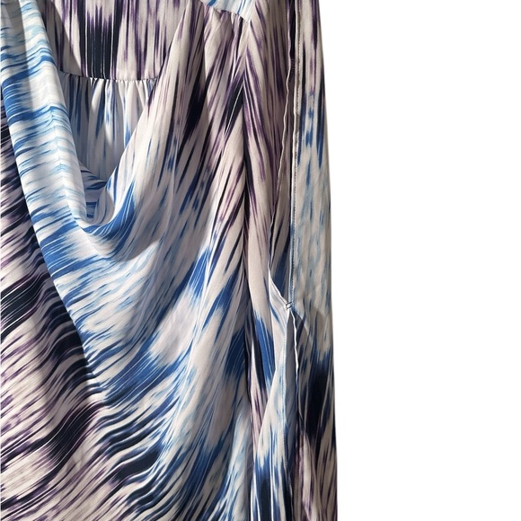 A.N.A Blue White Purple Draped Neckline, Slit Sleeves - Picture 5 of 9